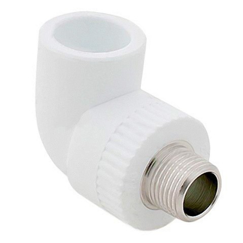 Угольник комбинированный ПП 25-3/4'' PN 25 с наружной резьбой белый РТП 10802 купить в Воронеже | "Проконсим"