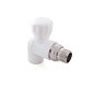 Кран шаровой для радиатора ПП 20-1/2'' PN 25 угловой с американкой белый РТП 10585 купить в Воронеже | "Проконсим"