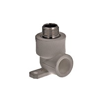 Угольник установочный двойной ПП 20-1/2'' PN 25 с наружной резьбой серый купить в Воронеже | "Проконсим"