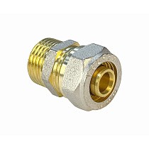 Муфты латунные для PEX труб DN 16-32 PN 10 обжимные никелированные с наружной резьбой Valfex VF.301.N купить в Воронеже | "Проконсим"