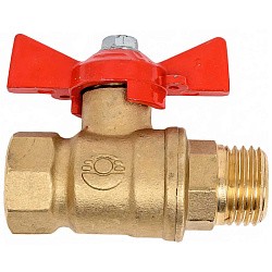  Латунный шаровой кран Ду25 Ру40 Valfex VF.218.LB1.100.DP 11Б27фт1М ВР-НР, проход , бабочка. (111201515) со склада Проконсим в Воронеже