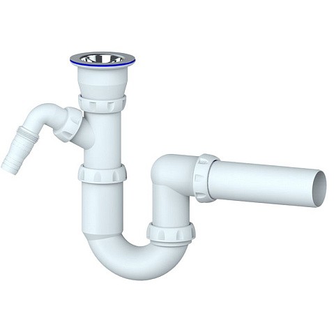 Сифон для умывальника Unicorn Y310V, 40х40 прямой отвод, 1 1/2'' х40 чаша из нержавеющей стали с отводом для стиральной машины купить в Воронеже | "Проконсим"