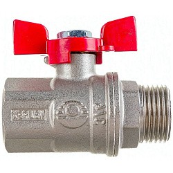  Латунный шаровой кран Ду25 Ру40 Valfex VF.218.NB1.100.DP 11Б27фт1М ВР-НР, проход , бабочка. (111201535) со склада Проконсим в Воронеже