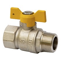 Краны латунные шаровые газовые DN 15-20 PN 25 бабочка муфта-штуцер MVI BV.814 купить в Воронеже | "Проконсим"