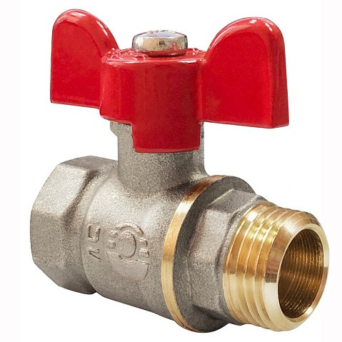 Кран латунный шаровой Valfex Optima.218.NLB1 11Б27фт1М DN 20 PN 25 никелированный муфта-штуцер бабочка купить в Воронеже | "Проконсим"