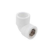 Угольники ПП DN 20-32 PN 25 комбинированные с внутренней резьбой белые PlasticPro купить в Воронеже | "Проконсим"