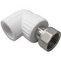 Угольник комбинированный ПП 20-1/2'' PN 25 с накидной гайкой белый VALFEX  купить в Воронеже | "Проконсим"