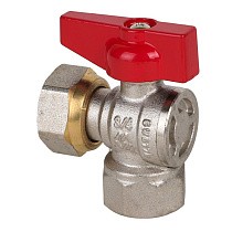Краны латунные шаровые угловой DN 15-20 PN 40 никелированные бабочка муфта-накидная гайка MVI BV.532 купить в Воронеже | "Проконсим"