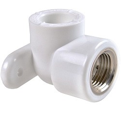  Угольник установочный ПП 16-1/2'' PN 25 белый РВК 21011 (930659307) со склада Проконсим в Воронеже