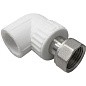 Угольник комбинированный ПП 20-1/2'' PN 25 с накидной гайкой белый VALFEX  купить в Воронеже | "Проконсим"