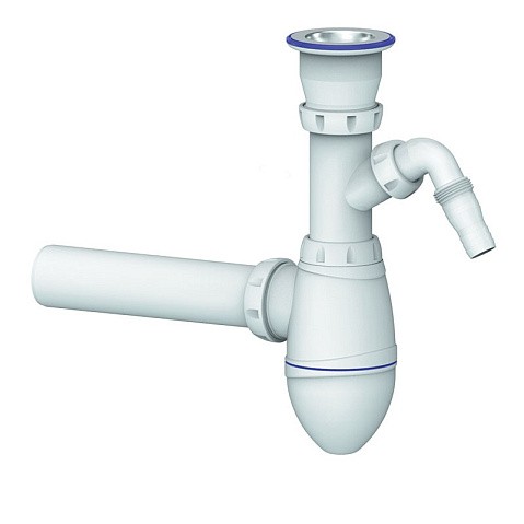 Сифон для мойки Unicorn В310V, 40х40 прямой отвод, 1 1/2'' х40 чаша из нержавеющей стали с отводом для стиральной машины купить в Воронеже | "Проконсим"