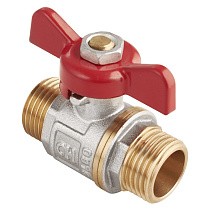 Краны латунные шаровые DN 15-25 PN 25 никелированные бабочка штуцер-штуцер MVI AquaHit BV.315.04 купить в Воронеже | "Проконсим"