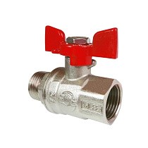 Краны латунные шаровые усиленные 11Б27фт1М DN 15-25 PN 40-63 никелированные муфта-штуцер бабочка Valfex Premium.218.NB2 купить в Воронеже | "Проконсим"