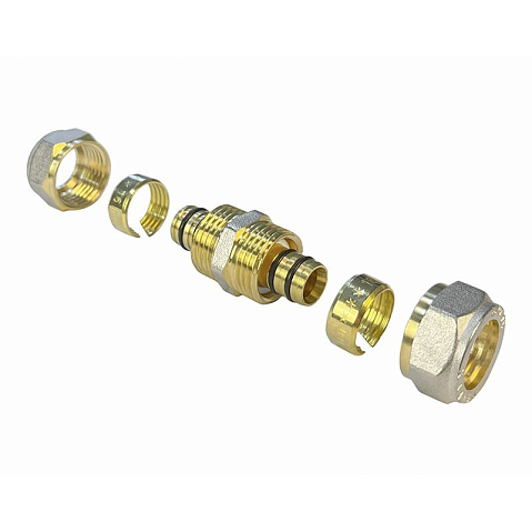 Муфта латунная для PEX труб 20-20 PN 10 обжимная никелированная Valfex VF.303.N  купить в Воронеже | "Проконсим"