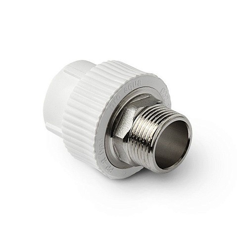 Муфты ПП DN 32-110 PN 25 комбинированные под ключ с наружной резьбой белые Pro Aqua купить в Воронеже | "Проконсим"