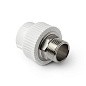 Муфты ПП DN 32-110 PN 25 комбинированные под ключ с наружной резьбой белые Pro Aqua купить в Воронеже | "Проконсим"