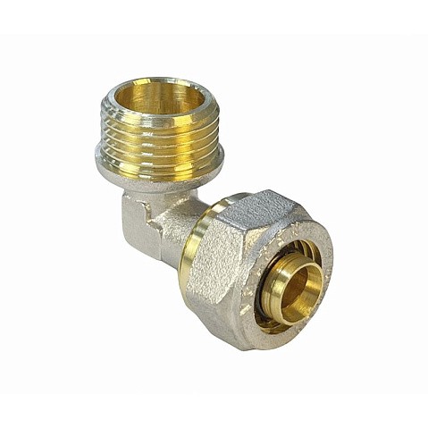 Угольник латунный для PEX труб 20-3/4'' PN 10 обжимной никелированный Valfex VF.352.N  купить в Воронеже | "Проконсим"