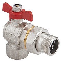 Краны латунные шаровые угловой DN 15-25 PN 40 никелированные бабочка американка MVI BV.522 купить в Воронеже | "Проконсим"