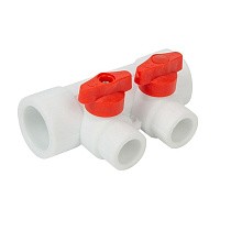 Коллекторы ПП DN 32-40 PN 25 универсальные с отсечными кранами белые Valfex купить в Воронеже | "Проконсим"