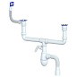 сифон для двойной мойки Unicorn В740V, 40х50 гибкий отвод, 1 1/2'' х40 с отводом для стиральной машины, прямоугольный перелив купить в Воронеже | "Проконсим"