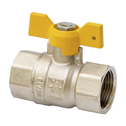 Краны латунные шаровые газовые DN 15-20 PN 25 бабочка муфта-муфта MVI BV.813 купить в Воронеже | "Проконсим"