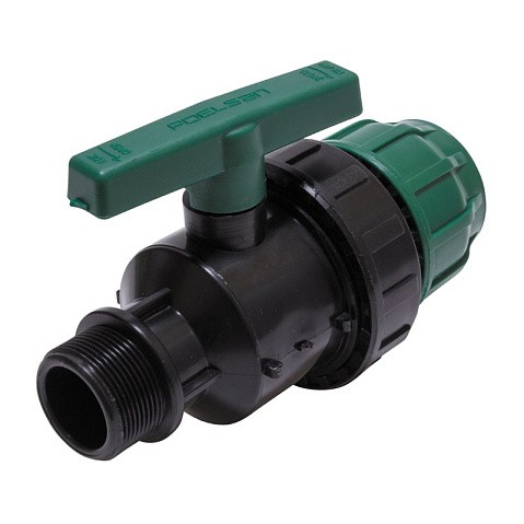 Кран шаровый ПЭ компрессионный комбинированный НР DN 25-3/4'' PN 10 купить в Воронеже | "Проконсим"