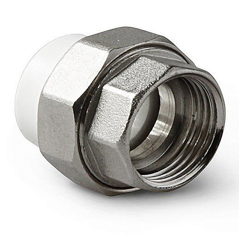 Муфта комбинированная ПП 25-1/2'' PN 25 разъёмная с внутренней резьбой белая Pro Aqua PA20012 купить в Воронеже | "Проконсим"