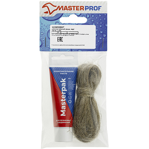Набор уплотнительный паста +лён для воды, пара 25гр+ 7гр Masterpak купить в Воронеже | "Проконсим"