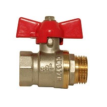 Краны латунные шаровые SGL DN 20 PN 25 муфта-штуцер бабочка купить в Воронеже | "Проконсим"