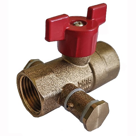 Кран латунный шаровой DN 20 PN 16 с дренажными патрубками G3/4'' муфта-муфта бабочка Пензапромарматура купить в Воронеже | "Проконсим"