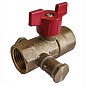 Кран латунный шаровой DN 20 PN 16 с дренажными патрубками G3/4'' муфта-муфта бабочка Пензапромарматура купить в Воронеже | "Проконсим"