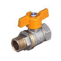 Краны латунные шаровые газовые БАЗ 11Б27п1 DN 15 PN 16 муфта-штуцер бабочка купить в Воронеже | "Проконсим"