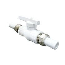 Краны шаровые ПП DN 20-32 PN 25 с двусторонним разъемным соединением белые Valfex купить в Воронеже | "Проконсим"