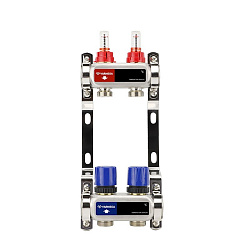  Коллекторная группа из нержавеющей стали DN 25-2 вых. G-3/4'', евроконус, с расходомерами, без дренажного крана и воздухоотводчика, VARMEGA VM15102 (930416000) со склада Проконсим в Воронеже