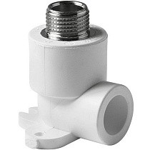Угольники установочные ПП DN 20-25 PN 25 с наружной резьбой белые Pro Aqua купить в Воронеже | "Проконсим"