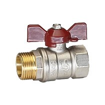 Краны латунные шаровые DN 15-32 PN 25-40 никелированные бабочка муфта-штуцер Temper серия 88 ГОСТ Р 59553 купить в Воронеже | "Проконсим"