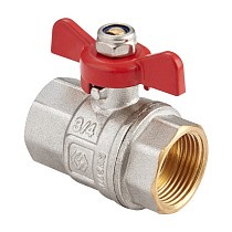 Краны латунные шаровые DN 15-25 PN 40 никелированные бабочка муфта-муфта MVI BV.513 купить в Воронеже | "Проконсим"