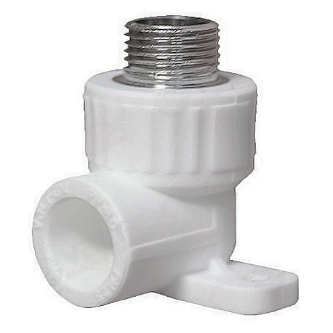 Угольник установочный ПП 20-1/2'' PN 25 с наружной резьбой белый VALFEX  купить в Воронеже | "Проконсим"