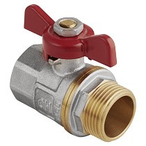 Краны латунные шаровые DN 15-25 PN 25 никелированные бабочка муфта-штуцер MVI AquaHit BV.314.04 купить в Воронеже | "Проконсим"