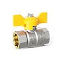 Кран латунный шаровой LD Pride GAS DN15 PN 40 никелированный бабочка муфта-муфта купить в Воронеже | "Проконсим"