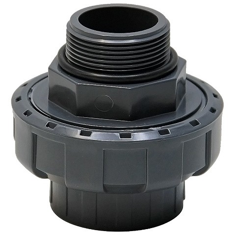 Муфта разборная НПВХ DN 50-1 1/2" PN 16 клеевая с наружной резьбой черная Aquaviva BMG50112 купить в Воронеже | "Проконсим"