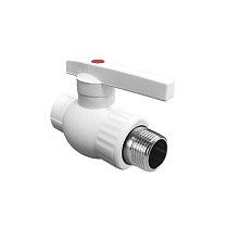 Краны шаровые ПП DN 20-32 PN 25 комбинированные с наружной резьбой белые Valfex  купить в Воронеже | "Проконсим"