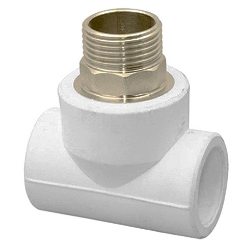 Тройник комбинированный ПП 50-1 1/2'' PN 25 под ключ с наружной резьбой белый РТП 10761 купить в Воронеже | "Проконсим"