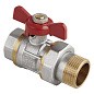 Кран латунный шаровой MVI AquaHit BV.320.04 DN 25 PN 25 бабочка американка полнопроходной никелированный купить в Воронеже | "Проконсим"