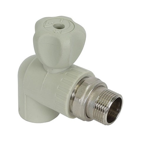 Кран шаровой для радиатора угловой VALFEX 25 PN 25 G-3/4'' серый купить в Воронеже | "Проконсим"