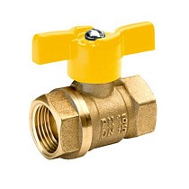 Краны латунные шаровые газовые 11Б27п DN 15-25 PN 40 бабочка муфта-муфта БАЗ А10.1 купить в Воронеже | "Проконсим"