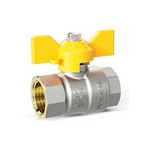 Краны латунные шаровые газовые DN 15-32 PN 25-40 никелированные бабочка муфта-муфта LD Pride GAS купить в Воронеже | "Проконсим"