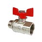 Кран латунный шаровой Valfex Premium.218.NB1 усиленный Н 11Б27фт1М DN 20 PN 40 никелированный муфта-штуцер бабочка купить в Воронеже | "Проконсим"