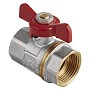 Кран латунный шаровой MVI AquaHit BV.313.04 DN 15 PN 25 бабочка муфта-муфта полнопроходной никелированный купить в Воронеже | "Проконсим"