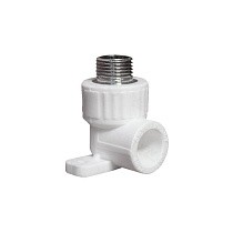 Угольники установочные ПП DN 20-25 PN 25 с наружной резьбой белые PlasticPro купить в Воронеже | "Проконсим"